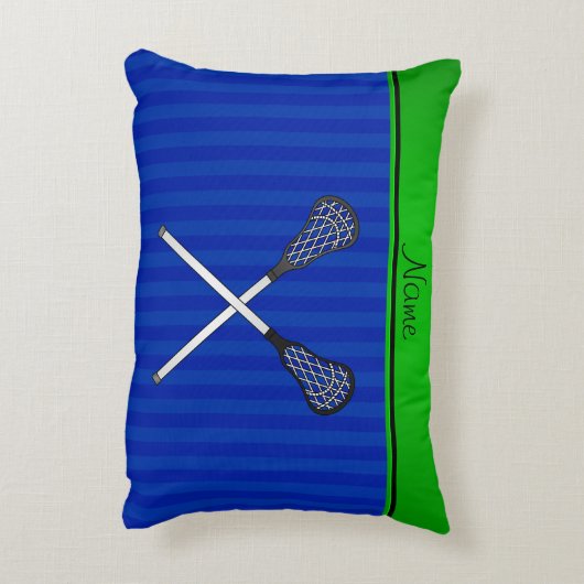パーソナライズな一流のラクロスは青い縞を付けます アクセントクッション (裏面(縦))