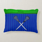 パーソナライズな一流のラクロスは青い縞を付けます アクセントクッション (裏面)