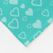 パーソナライズな一流のリズミカルな体育専門家のターコイズのハート フリースブランケット (角)