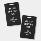 パーソナライズな一流のロゴの白黒のイベント バッジ (正面＆裏面)