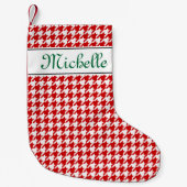 パーソナライズな一流の千鳥格子のなクリスマスのストッキング スモールクリスマスストッキング (正面)