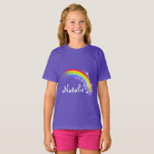 パーソナライズな一流の多彩な虹の紫色の上 Tシャツ (正面フル)