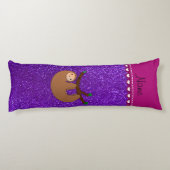 パーソナライズな一流の怠惰のインディゴの紫色のグリッター ボディピロー (裏面)