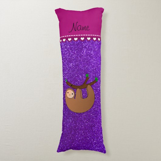 パーソナライズな一流の怠惰のインディゴの紫色のグリッター ボディピロー (正面縦)