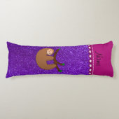 パーソナライズな一流の怠惰のインディゴの紫色のグリッター ボディピロー (正面)