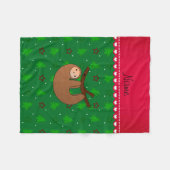 パーソナライズな一流の怠惰の緑のクリスマスツリー フリースブランケット (正面(横))