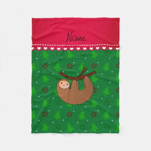 パーソナライズな一流の怠惰の緑のクリスマスツリー フリースブランケット (正面)