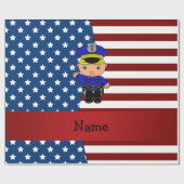 パーソナライズな一流の愛国心が強い警官 ラッピングペーパー (フラット)