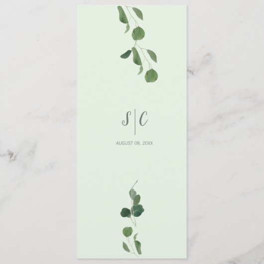 パーソナライズな一流の植物の緑の草木はメニューを去ります メニュー (裏面)