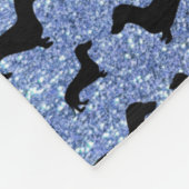 パーソナライズな一流の淡いブルーのグリッターのダックスフント フリースブランケット (角)