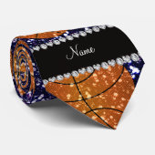 パーソナライズな一流の濃紺のグリッターのバスケットボール ネクタイ (ロール)