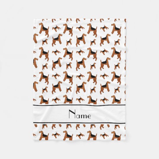 パーソナライズな一流の白いウェルシュテリア犬 フリースブランケット (正面)