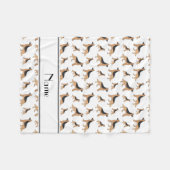 パーソナライズな一流の白いジャーマン・シェパード犬 フリースブランケット (正面(横))