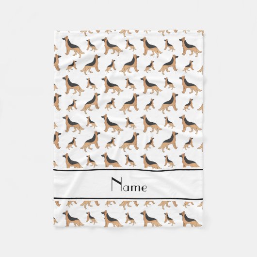 パーソナライズな一流の白いジャーマン・シェパード犬 フリースブランケット (正面)