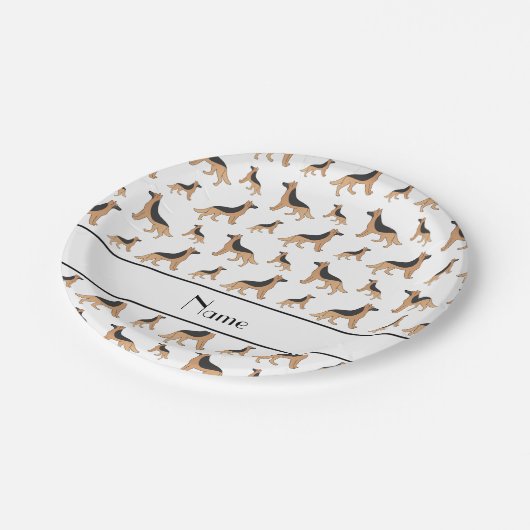 パーソナライズな一流の白いジャーマン・シェパード犬 ペーパープレート (アングル)
