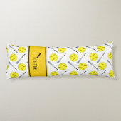 パーソナライズな一流の白いソフトボールパターン ボディピロー (裏面)