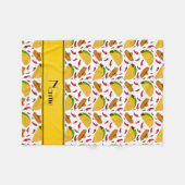 パーソナライズな一流の白いタコスのソンブレロのchilis フリースブランケット (正面(横))