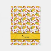 パーソナライズな一流の白いタコスのソンブレロのchilis フリースブランケット (正面)