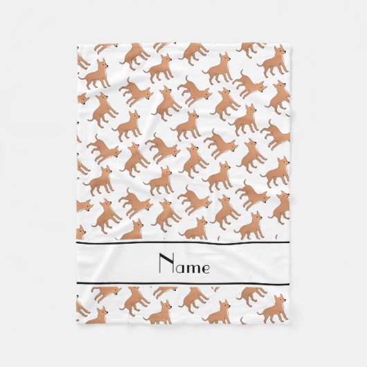 パーソナライズな一流の白いチワワ犬 フリースブランケット (正面)