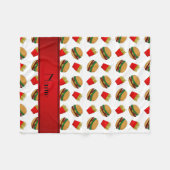 パーソナライズな一流の白いハンバーガーの揚げ物 フリースブランケット (正面(横))