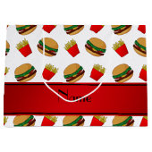 パーソナライズな一流の白いハンバーガーの揚げ物 ラージペーパーバッグ (正面)