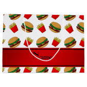 パーソナライズな一流の白いハンバーガーの揚げ物 ラージペーパーバッグ (裏面)