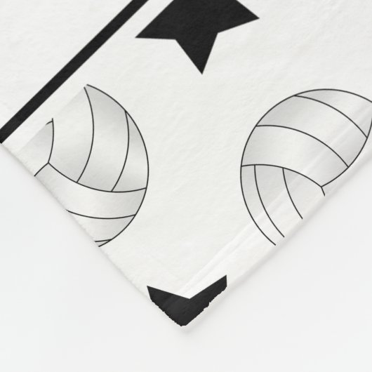 パーソナライズな一流の白いバレーボールの黒の星 フリースブランケット (角)