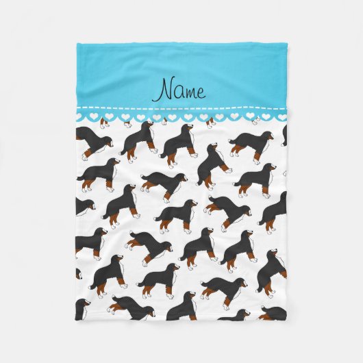 パーソナライズな一流の白いバーニーズ・マウンテン・ドッグ フリースブランケット (正面)