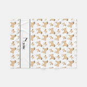 パーソナライズな一流の白いパグ犬 フリースブランケット (正面(横))