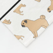 パーソナライズな一流の白いパグ犬 フリースブランケット (角)