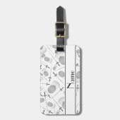 パーソナライズな一流の白いフェンシングパターン ラゲッジタグ (正面縦)