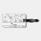 パーソナライズな一流の白いフェンシングパターン ラゲッジタグ (裏面横)