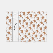 パーソナライズな一流の白いブルドッグ フリースブランケット (正面(横))