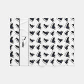 パーソナライズな一流の白いホッケーのスケート フリースブランケット (正面(横))