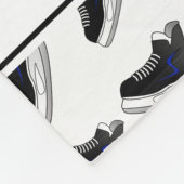 パーソナライズな一流の白いホッケーのスケート フリースブランケット (角)