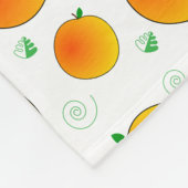 パーソナライズな一流の白いモモの緑の葉の渦巻 フリースブランケット (角)