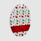パーソナライズな一流の白いラクロスのクリスマスパターン オーナメント (正面)