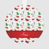 パーソナライズな一流の白いラクロスのクリスマスパターン オーナメント (裏面)