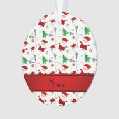 パーソナライズな一流の白いラクロスのクリスマスパターン オーナメント (正面)