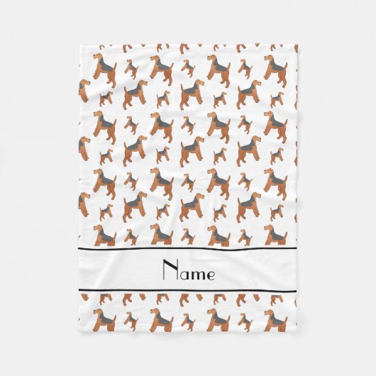 パーソナライズな一流の白いレークランドテリア犬 フリースブランケット (正面)