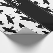 パーソナライズな一流の白いロデオの雄牛の乗馬パターン ラッピングペーパー (角)