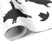 パーソナライズな一流の白いロデオの雄牛の乗馬パターン ラッピングペーパー (ロールコーナー)