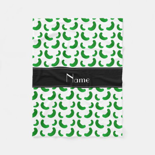 パーソナライズな一流の白い緑のピクルス フリースブランケット (正面)