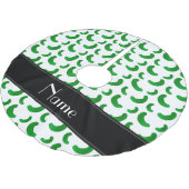 パーソナライズな一流の白い緑のピクルス ブラッシュドポリエステルツリースカート (アングル)