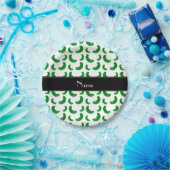 パーソナライズな一流の白い緑のピクルス ペーパープレート (パーティー)