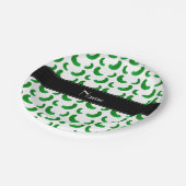 パーソナライズな一流の白い緑のピクルス ペーパープレート (アングル)