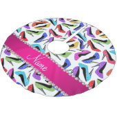 パーソナライズな一流の白い虹のヒョウのハイヒール ブラッシュドポリエステルツリースカート (アングル)