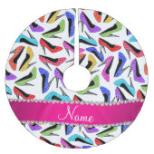 パーソナライズな一流の白い虹のヒョウのハイヒール ブラッシュドポリエステルツリースカート (正面)