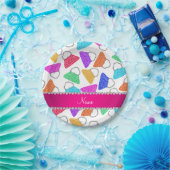 パーソナライズな一流の白い虹のヒョウの財布 ペーパープレート (パーティー)