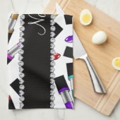 パーソナライズな一流の白い虹の口紅 キッチンタオル (四つ折り)